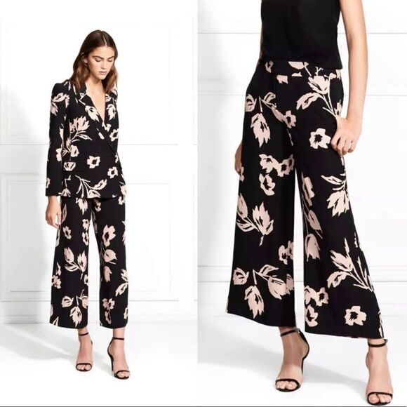 NWT Rachel Zoe Landon Floral Printed Wide-Leg Cropped Pants 2 - Picture 1 of 4
